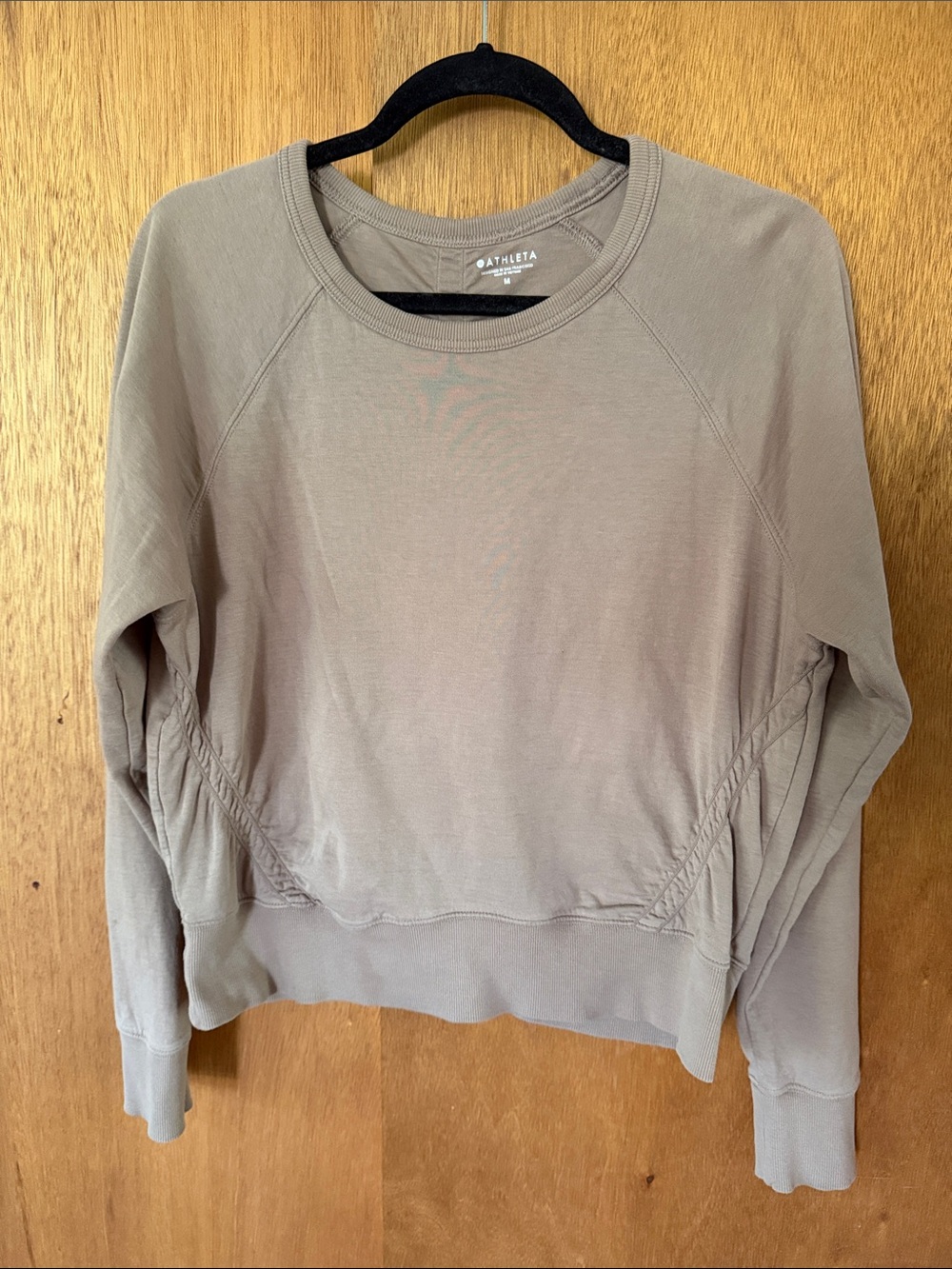 Athleta Taupe Crewneck Sweatshirt with Side Detail